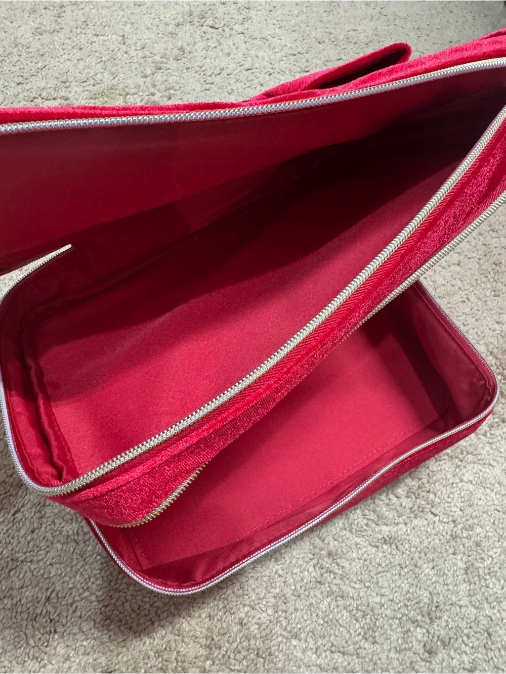 Red Velvet Bow Cosmetic Bag